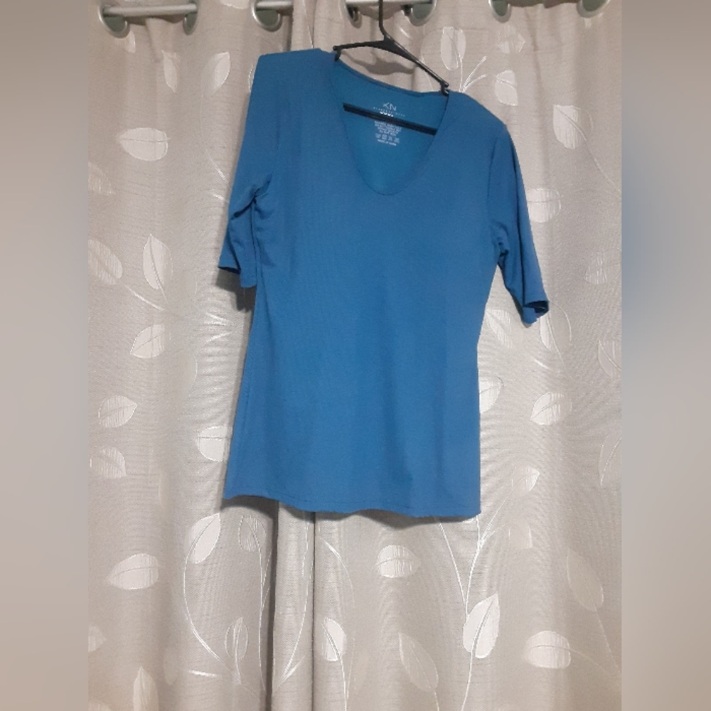 Klassy Network Blue Ribbed Half Sleeve Full Length Brami Top